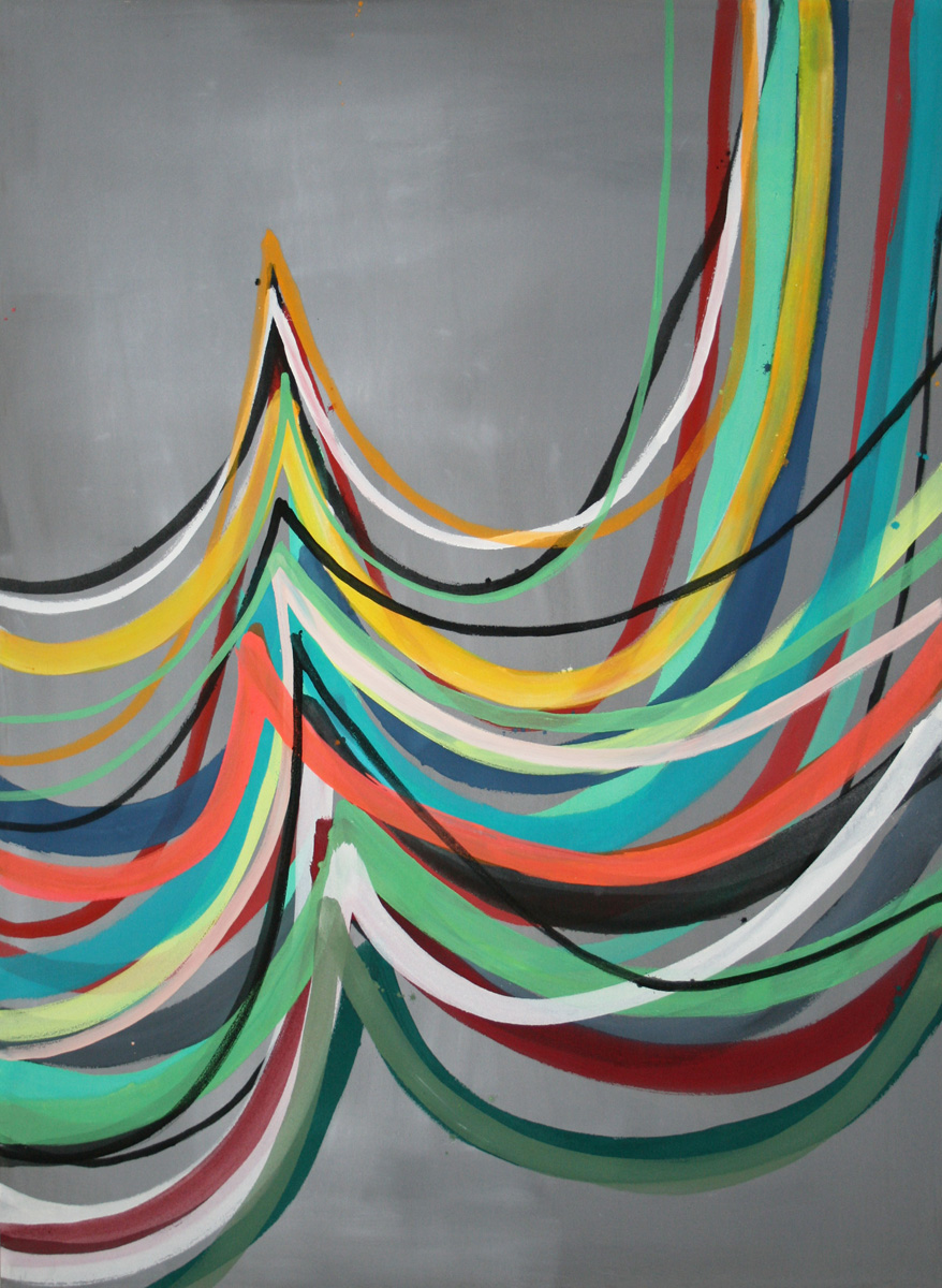 aus der Serie »Hängend«, 200 x 145 cm, Ei-Tempera auf Nessel, 2015