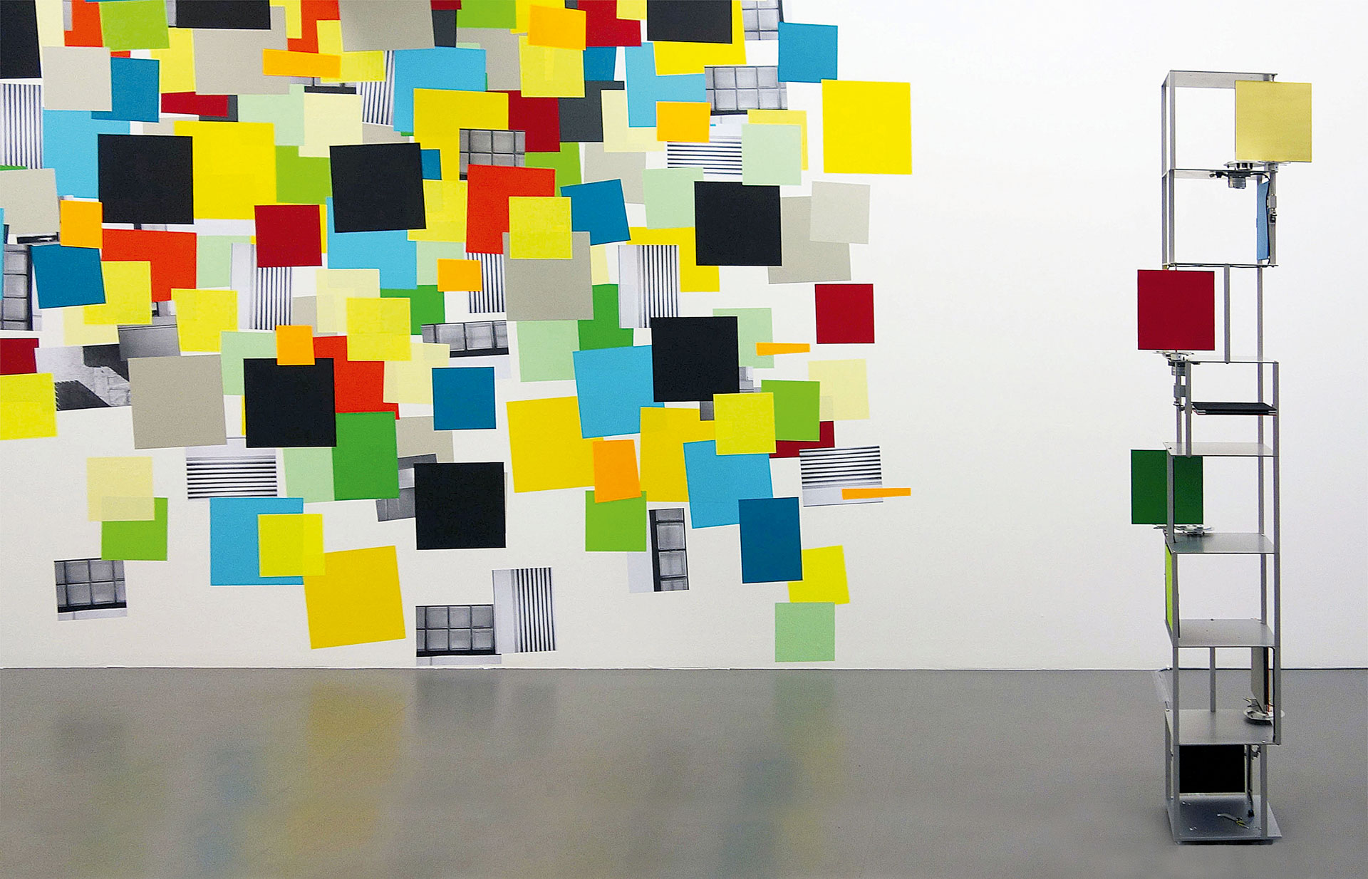 Blick in die Ausstellung „Color in Motion“ (mit Siegfried Kreitner), Galerie Linde Holliger, Ladenburg, 2021